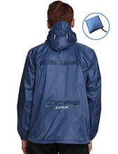 Load image into Gallery viewer, Men's Waterproof Hooded Rain Jacket Windbreaker Lightweight Packable Raincoat(Navy,XL)
