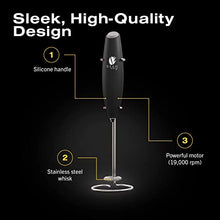 Load image into Gallery viewer, Bean Envy Milk Frother for Coffee - Handheld, Mini Electric Drink Mixer, Foamer & Frother with Stand for Coffee, Lattes, Hot Chocolates and Shakes - Black