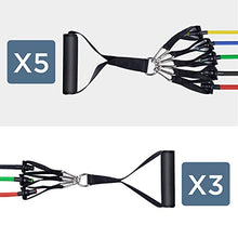 Load image into Gallery viewer, Letsfit Resistance Bands Set, Exercise Bands with Handles, Training Tubes with Door Anchor & Ankle Straps for Resistance Training, Physical Therapy, Home Workout, Yoga, Pilates Stackable up to 150 lb