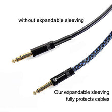 Load image into Gallery viewer, 100ft - 3/8 inch PET Expandable Braided Sleeving – Blackblue – Alex Tech braided cable sleeve