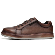 Load image into Gallery viewer, Men's Casual Oxford Dressy Sneakers Fashion Walking Shoes for Men Lychee Pattern Genuine Leather Upper Dark Brown Size 9.5