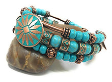 Load image into Gallery viewer, Blue Howlite Turquoise & Copper Southwestern Tribal Jewelry for Men Women Bracelet