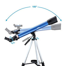 Load image into Gallery viewer, Aomekie Telescope for Adults Astronomy Beginners 700mm Focal Length 234X Magnification Travel Scope Refractor Telescopes with Adjustable Tripod 10X Phone Adapter Erect Finderscope and Carrying Bag