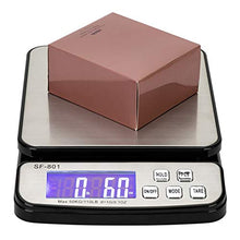Load image into Gallery viewer, Digital Postal Shipping Scale; Portable Electronic Touch Pocket Scale Postal Scale Shipping Scale with Adapter; Used for Floor Bench Office Weight; 50kg / 10g; Black & Silver