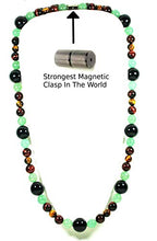 Load image into Gallery viewer, African Necklace for Men - Long Beaded Necklace - Onyx - Green Jade Aventurine - Red Tiger Eye - Yellow Tiger Eye- Tribal Necklace - 26 Inch Necklace