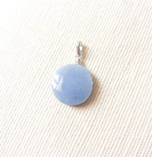Load image into Gallery viewer, Celestite Silver pendant, natural Celestite pendant, Round bluestone, Stone and silver, Throat chakra, Celestite jewelry, Celestite pendant