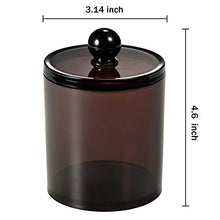 Load image into Gallery viewer, SheeChung 4 Pack Plastic Acrylic Bathroom Vanity Countertop Canister Jars with Storage Lid, Apothecary Jars Qtip Holder Makeup Organizer for Cotton Balls,Swabs,Pads,Bath Salts (Amber, 15 Oz)