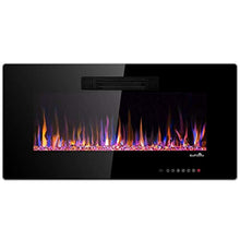 Load image into Gallery viewer, Tangkula 36" Recessed Electric Fireplace, in-Wall & Wall Mounted Electric Heater, Remote Control, Touch Screen, Adjustable Flame Color, Speed and Brightness, 750 W - 1500 W (36")