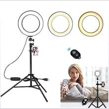 Load image into Gallery viewer, CWH&WEN Selfie Fill Lamp, 6 Inch LED Ring Light with Tripod Stand, 10 Brightness Levels and 3 Lighting Modes, for Selfie Pictures YouTube Videos Makeup