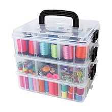 Load image into Gallery viewer, Bins & Things Stackable Storage Container with 18 Adjustable Compartments - Clear - Craft Storage / Craft Organizers and Storage - Bead Organizer Box / Art Supply Organizer