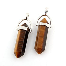 Load image into Gallery viewer, Mutilcolor 14pcs Bullet Shape Healing Pointed Chakra Pendants Quartz Crystal Stone Charm Randow Color for Necklace Making