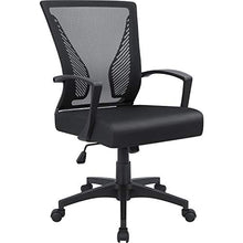 Load image into Gallery viewer, Furmax Office Mid Back Swivel Lumbar Support Desk, Computer Ergonomic Mesh Chair with Armrest (Black)