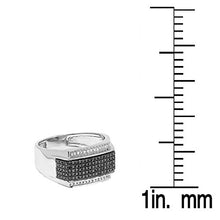 Load image into Gallery viewer, Dazzlingrock Collection 0.42 Carat (ctw) Platinum Plated Sterling Silver Black & White Diamond Men's Hip Hop Ring, Size 8