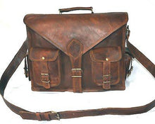 Load image into Gallery viewer, Handmadecraft ABB 18 Inch Vintage Handmade Leather Messenger Bag for Laptop Briefcase Satchel Bag