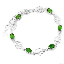 Load image into Gallery viewer, De Buman Sterling Silver Chrome Diopside & White Topaz Bracelet, 8.3''