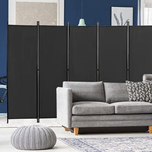 Load image into Gallery viewer, 6-Panel Outdoor/Indoor Room Divider,Privacy Furniture Indoor Bedroom (Black)