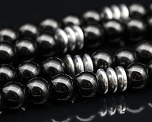 Load image into Gallery viewer, ElisaJewelryArt - Natural Raw Tourmaline Crystal Pendant Black Onyx Stone Beaded Necklace Genuine Gemstone Purification Stone Clasp Closure Necklace Unisex Necklace (22, Raw Tourmaline)