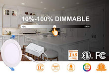 Load image into Gallery viewer, Cloudy Bay 6 inch 3000K/ 4000K/ 5000K Three Color Temperature Selectable, Dimmable 15W CRI 90+ LED Recessed Light, IC Rated, Air Tight,Ultra Thin Recessed Downlight with Junction Box, White, 6PK