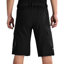 Load image into Gallery viewer, Cycorld Mens Mountain Bike Biking Shorts, Water Repellent MTB Shorts, Loose Fit Cycling Baggy Pants with Zip Pockets (Black no Underwear, L Waist:32"-34", Hip:40"-42")