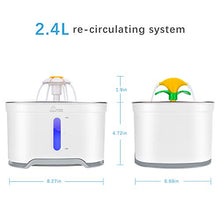 Load image into Gallery viewer, Cubic Cat Water Fountain Stainless Steel, Pet Water Fountain with Intelligent Pump and LED Light, 2.5L Cat Fountain with Water Level Window, 3 Carbon Filters, 1 Foam Filter 1 Mat and Cleaning Brushes