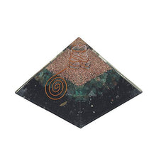 Load image into Gallery viewer, Crocon Black Tourmaline & Green Aventurine Gemstone Orgone Pyramid with Crystal Point for Energy Generator Reiki Healing Chakra Stone Balancing EMF Protection Spiritual Metaphysical Size: 2.5-3 Inch