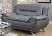 Load image into Gallery viewer, GTU Furniture Contemporary PU Leather Sofa & Loveseat Set, 2 Piece Sofa Set (Grey)