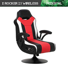 Load image into Gallery viewer, X Rocker Falcon Pedestal PC Office Gaming Chair, 32" x 25" x 42", Black/Red