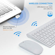 Load image into Gallery viewer, Wireless Keyboard and Mouse Combo, TopMate 2.4G Ultra Slim Compact Full Size Quiet Scissor Switch Keyboard and Mice Set for Windows, Mac OS, Laptop, PC - (White)