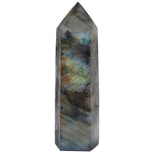 Load image into Gallery viewer, rockcloud Labradorite Healing Crystal Point Faceted Prism Wand Carved Reiki Stone Figurine