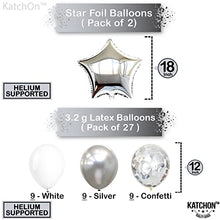 Load image into Gallery viewer, Huge, Silver 2023 Balloons Set - 40 Inch, 2023 Balloons Numbers, Confetti Balloons | Silver NYE Balloons, Happy New Year Decorations 2023 | New Years Eve Party Supplies 2023 for NYE Decorations 2023