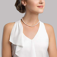 Load image into Gallery viewer, THE PEARL SOURCE 6.5-7mm AAA Quality Round White Freshwater Cultured Pearl Necklace for Women in 18" Princess Length