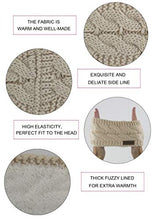 Load image into Gallery viewer, Women Winter Warm Headband Fuzzy Fleece Lined Thick Cable Knit Head Wrap Ear Warmer Black & Beige