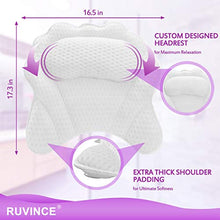 Load image into Gallery viewer, Bath Pillow RUVINCE Luxurious Bath Pillows for Tub Contains 2 Loofah Body Scrubber Ergonomic Bathtub Pillow for Neck,Head & Shoulders