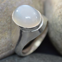 Load image into Gallery viewer, 55Carat Natural Moonstone Silver Ring for Men 7 Carat Oval Birthstone Size 4,5,6,7,8,9,10,11,12,13