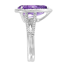 Load image into Gallery viewer, Effy 14K White Gold Amethyst and Diamond Ring, 6.04 TCW