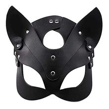 Load image into Gallery viewer, Woman Leather Cat Mask Costume Sex Bunny Fox Masks,Sexy Animal Half Face Mask Cosplay Halloween Party Women Ladies