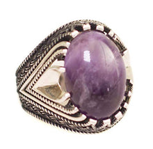 Load image into Gallery viewer, Falcon Jewelry 925 Sterling Silver Mens Ring, Natural Moonstone, Blood Stone, Emerald, Amethyst, Pearl Stone, Free Express Shipping