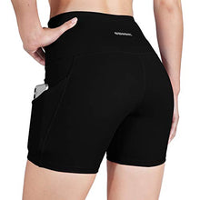Load image into Gallery viewer, ODODOS High Waist Out Pocket Yoga Short Tummy Control Workout Running Athletic Non See-Through Yoga Shorts,Black,X-Large