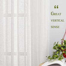 Load image into Gallery viewer, NICETOWN White Sheer Curtains for Sliding Glass Door, Grommet Top Elegant Flax Linen Semi Sheer Privacy Window Treatment for French Door/Bedroom/Living Room, W100 x L84, 1 Panel