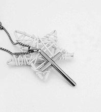 Load image into Gallery viewer, Hollywood Jewelry 14K White Gold Chain Cross Pendant Necklace for Men, Women w/Real Strong Solid Clasp Miami Cuban Link Style (16)