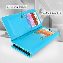 Load image into Gallery viewer, Harryshell Detachable Magnetic 12 Card Slots Wallet Case PU Leather Flip Protective Cover Wrist Strap for T-Mobile Revvl 4 Plus Revvl 4+ (Not fit REVVL 4 / REVVL 5G) (Flower Blue)