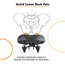 Load image into Gallery viewer, Most Comfortable Bike Seat for Seniors – Extra Wide and Padded Bicycle Saddle for Men and Women Comfort – Universal Bike Seat Replacement