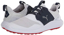 Load image into Gallery viewer, Puma Golf Men's Ignite Nxt Lace Golf Shoe, Puma White-Puma Silver-Peacoat, 10.5 M US