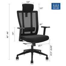 Load image into Gallery viewer, YITAHOME Home Office Desk Chair Set 55 Inches, Ergonomic Adjustable Chair and Computer Desk 400lb Capacity with Storage Bag and Monitor Stand, 360°Chair, Home Furniture Workstation Sets, Black