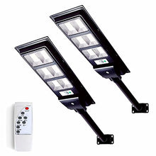 Load image into Gallery viewer, Lysed 120W Solar Street Lights, 6000K LED Street Lights Dusk to Dawn with Motion Sensor, Outdoor Solar Security Light for Parking Lot, Basketball Court, Street, Garden (2 Pack)