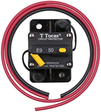 Load image into Gallery viewer, T Tocas 50A 12-48 V DC Circuit Breakers Waterproof and 6 AWG Wires 5ft Red 2ft Black