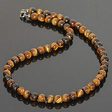 Load image into Gallery viewer, Tigers Eye Handmade Beaded Necklace for Men Natural Stone Jewelry