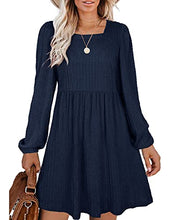 Load image into Gallery viewer, Sweater Dress for Women Long Sleeve Dresses That Hide Belly Fat Navy Blue L