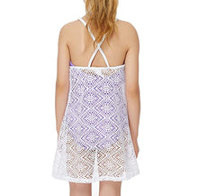 Load image into Gallery viewer, CinCili Girls Swim Cover Ups Beach Crochet Mesh Crossback Swimsuits Cover Up Dress for Girls 4-12 Years (S, baise)
