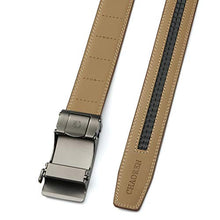 Load image into Gallery viewer, Chaoren Leather Ratchet Dress Belt 1 3/8 with Formal Slide Buckle, Adjustable Trim to Fit in Gift Box